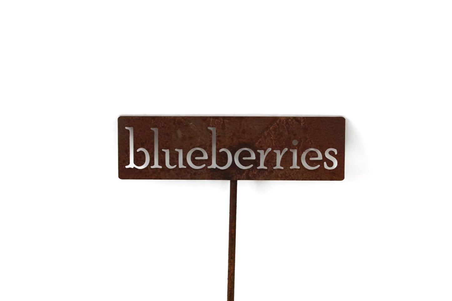 Classic Metal Garden Markers 19 Inches Tall (blueberries, Naturally Rusted)