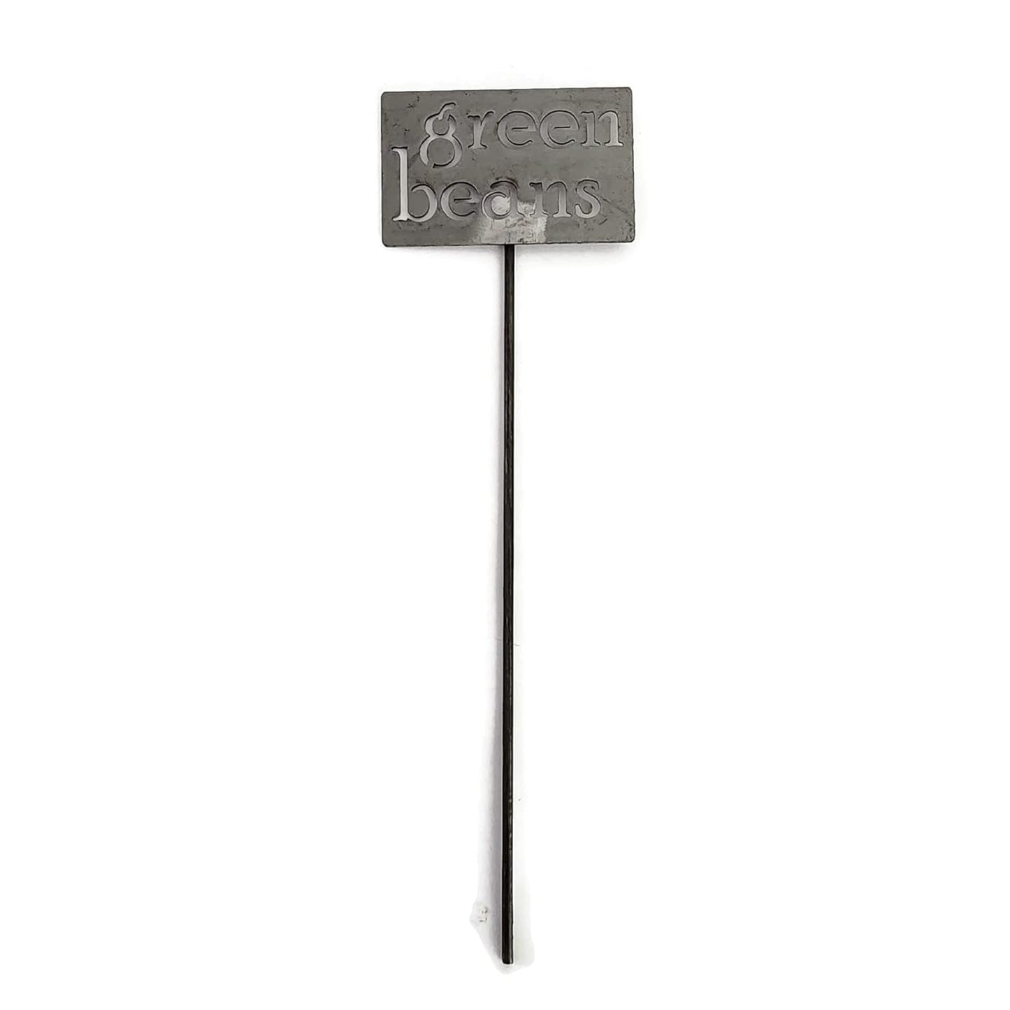 Classic Metal Garden Markers 19 Inches Tall (green beans, Raw, Unfinished Steel (will rust with time))