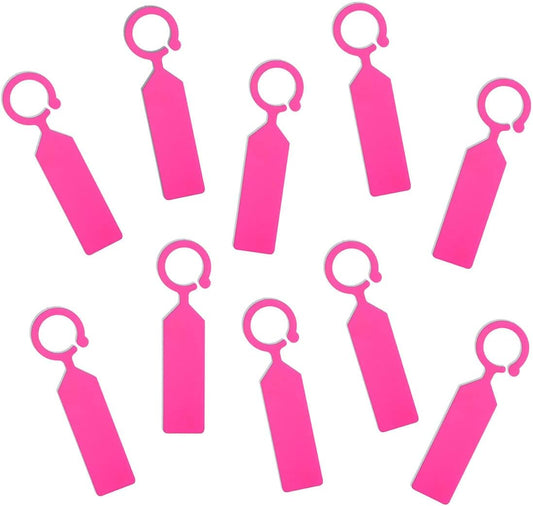 MHY 200 Pcs Thick Plastic Labels - Waterproof Garden Plant Tags - 4.3 inch Color Hanging Markers for Potted Plants, Nurseries, Trees, Gardening (Pink)