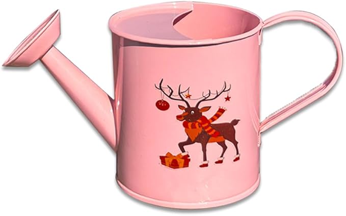 Metal Small Watering Can for Outdoor and Indoor Plants, Watering Can Decor, 500ML (Small Pink)