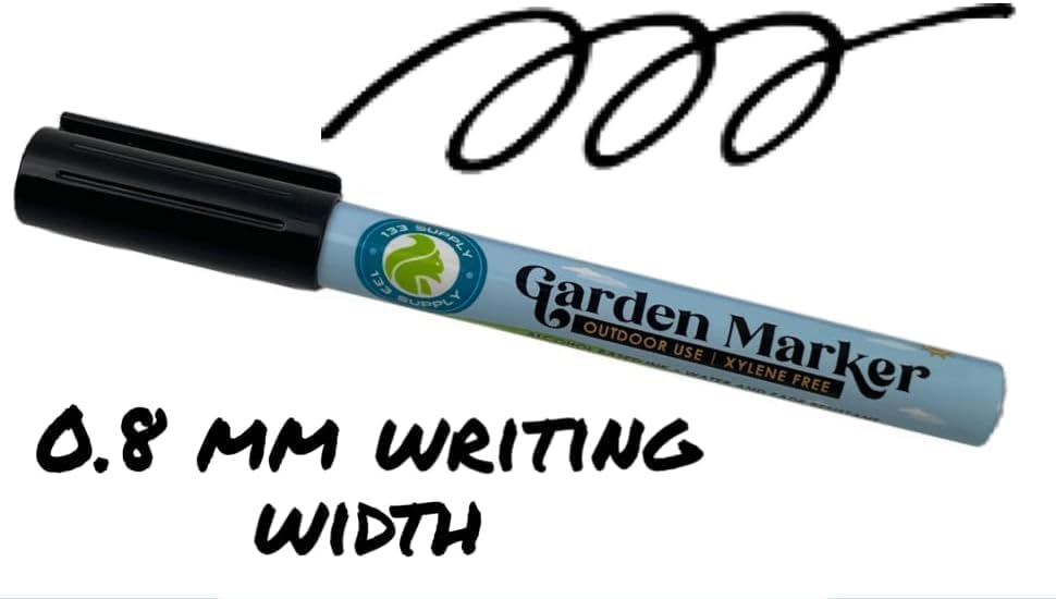 100 Pack T-Type Plant Labels for Seedlings with 2 Pack of Garden Marker Pens (Garden Markers Fade Resistant Plant Markers Outdoor Waterproof Pen Black Permanent Markers Plant Tags)