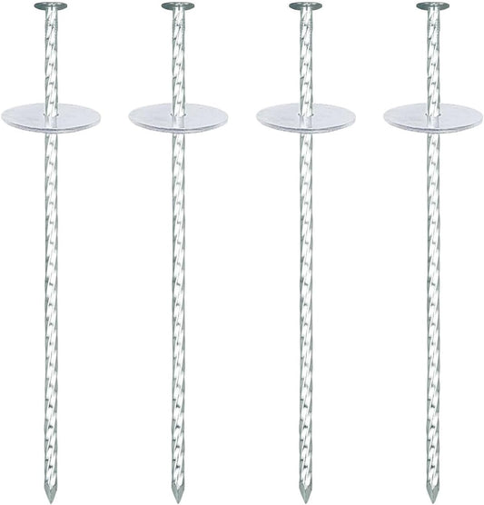 10 Inch Landscape Stakes, Galvanized Metal Garden Stakes, Landscape Edging Anchoring Spikes Stakes, Camping Stakes Tent Pegs for Artificial Turf, Paver Edging, Weed Barrier (40 Pack)