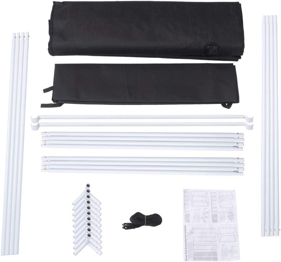 Plant Grow Tent, Black, 90x90x180cm, Indoor Growing with Observation Window and Floor Tray, Oxford Cloth, Eco-friendly Care