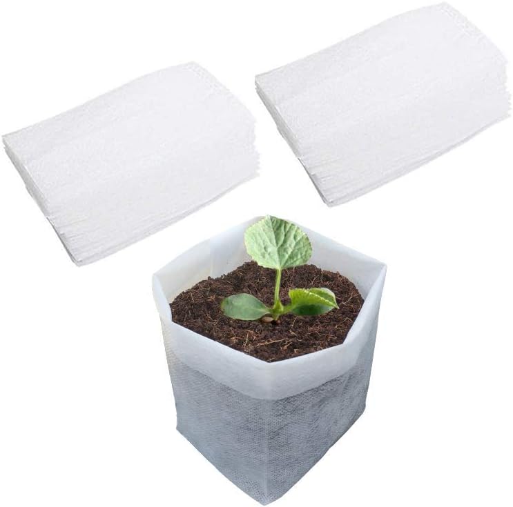 Belit 100 Pcs Nursing Growing Pouch, Garden Grow Bag for High Seedling Survival Rate Planting Plant Flower Seed Starting (7.3"x6.9")