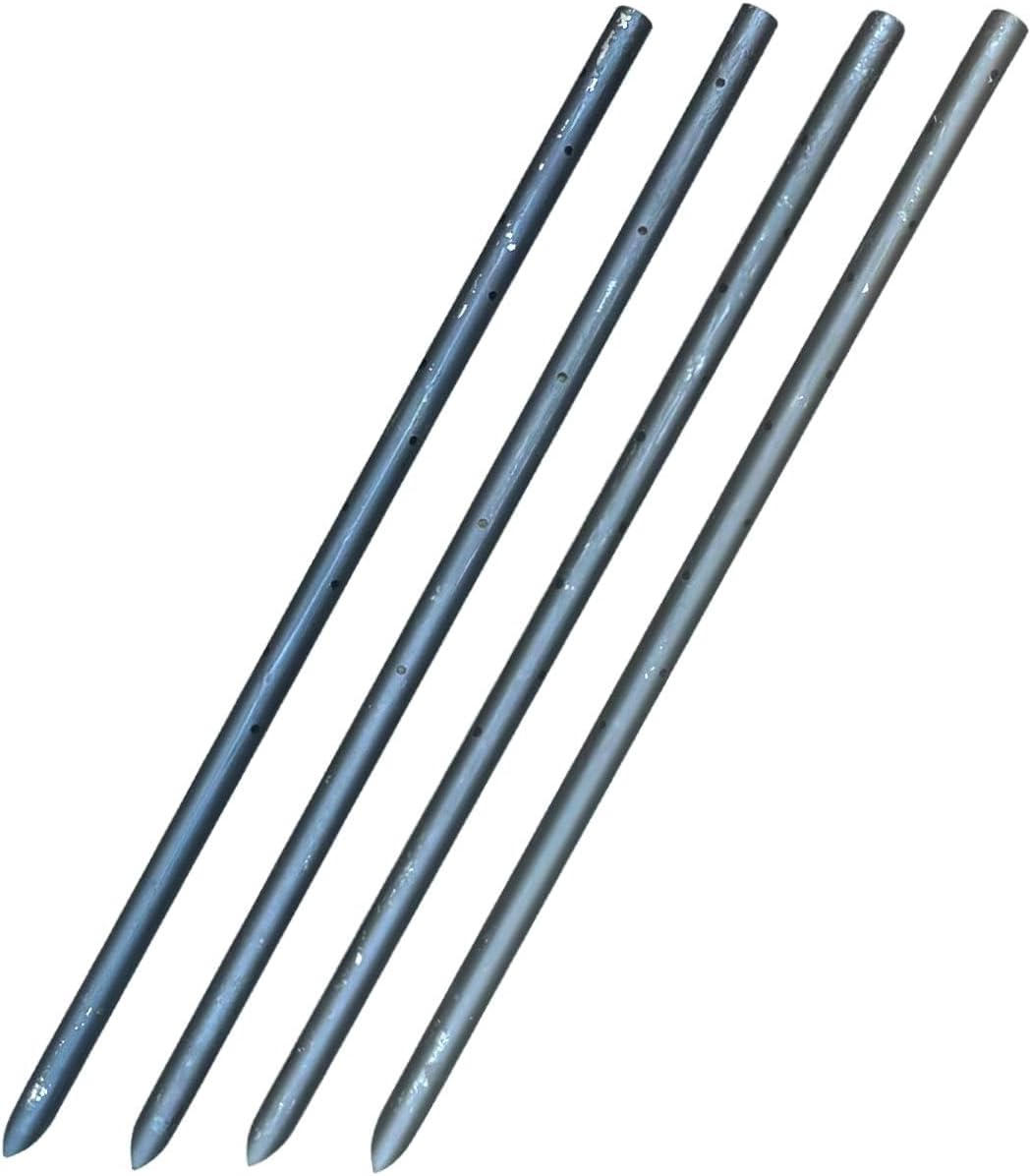 Sandbaggy Round Steel Concrete Form Stakes with Nail Holes - Rust Resistant Coating - Removable, Reusable (5, 3/4 in X 24 in)