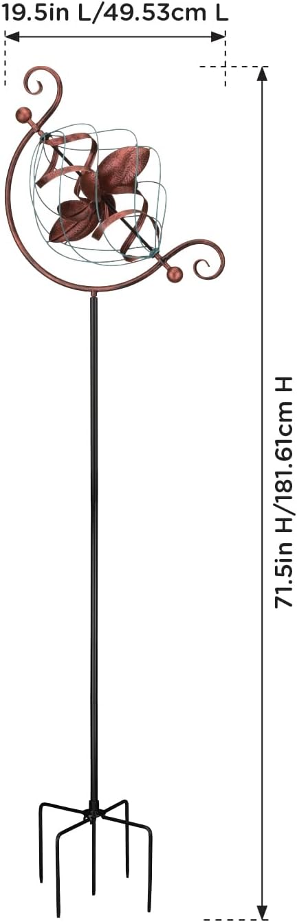 Regal Art & Gift Twister Wind Spinner – Metal Yard Decorations Outdoor | Kinetic Garden Spinner for Lawn, Pathway, or Flower Bed | Weather-Resistant Outdoor Sculpture - 19 Inch