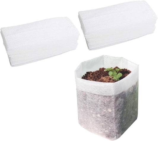 Belit Nursery Growing Bags, 100 Pcs Fabric Seedling Pots Non-Woven Pouch for Gardening Seed Plant Bag, Potato, Flower, Tomato Plant Starts (5.6" x 7.4 ")