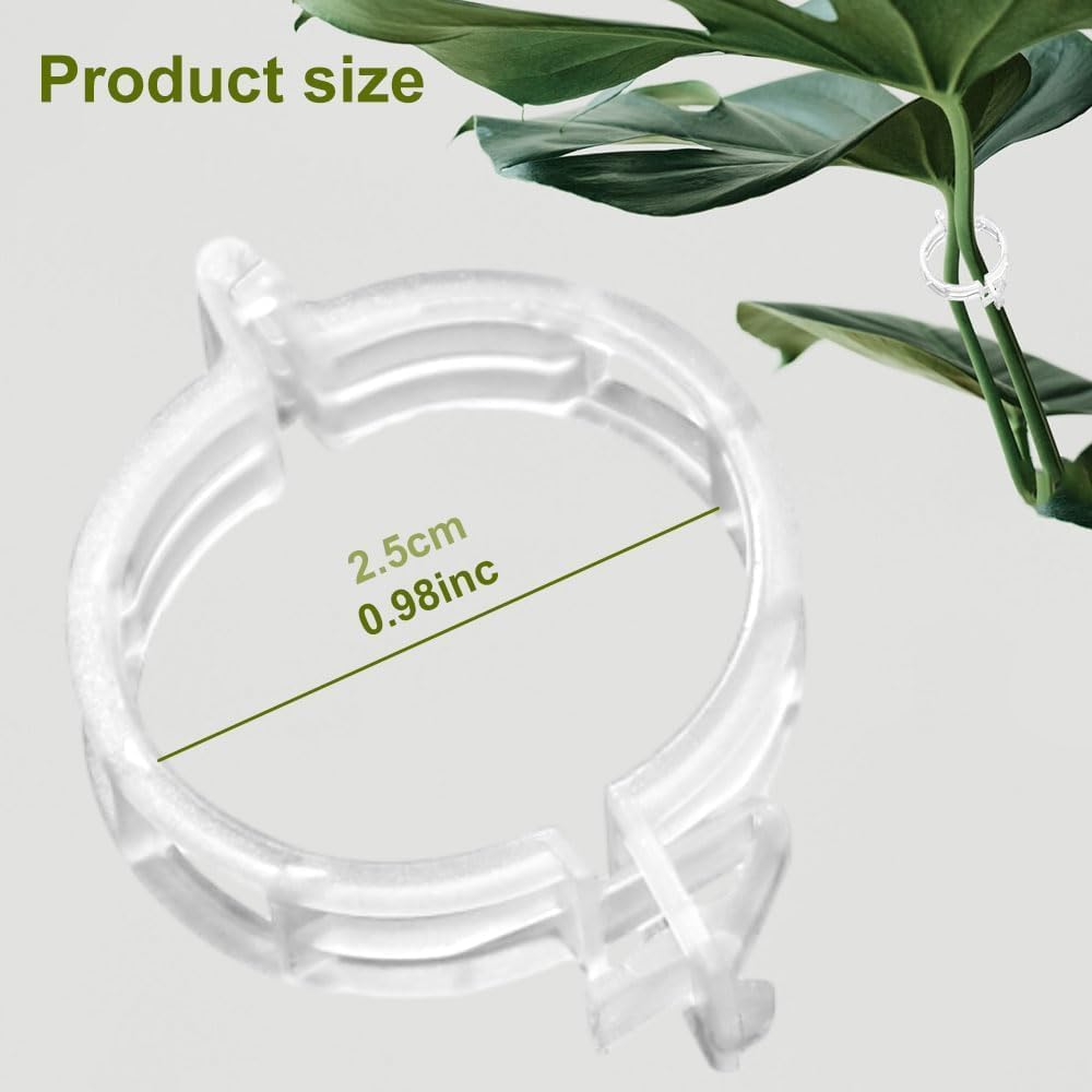 100 PCS Secured Plastic Plant Clip, Plant Support Clips, Garden Clips for Climbing Plants, Plastic Trellis Clips Plant Support Clips Tomato Grape Vine Vegetables Plant Fixing Clips (100, White)