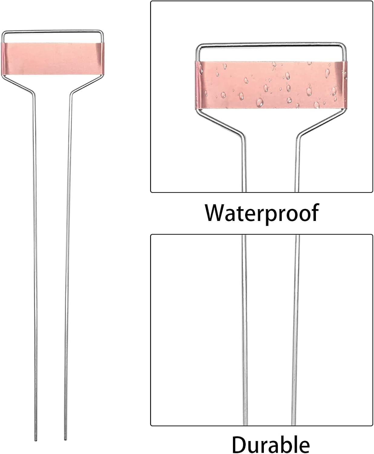 Wehhbtye 20 PCS 10 Inch Metal Plant Label Stakes-Copper Metal Plant Tags,High Copper Plate Plant Labels,Coppers Plant Tags with 1 Maker Pen for Flowers, Vegetables, Seedlings, Seed,etc