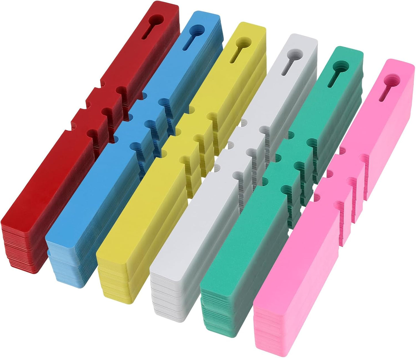 KEILEOHO 1200 PCS 6 Colors Plastic Plant Tags Wrap Around, Outdoor Waterproof Plant Labels, Nursery Garden Markers with Large Writing Surface, Adjustable Hanging Labels for Identifying Plants