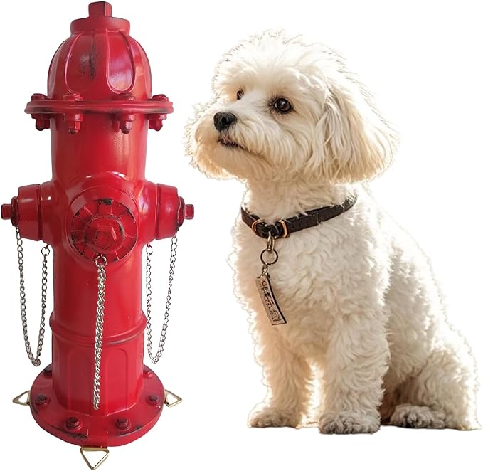 Fire Hydrant for Dogs to Pee On: Dog Fire Hydrant Pee Post Outdoor - 13" Training Post Statue for Yard Garden (Red)