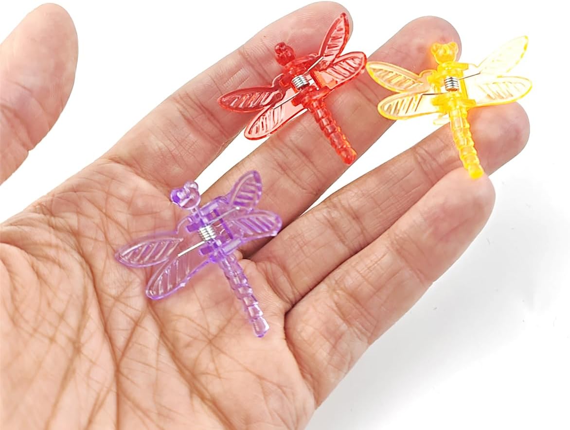 GXXMEI 70PCS Butterfly Orchid Clips Colorful Dragonfly Garden Plant Clips Portable Daisy Garden Flower Plant for Support Flower Orchid Vine