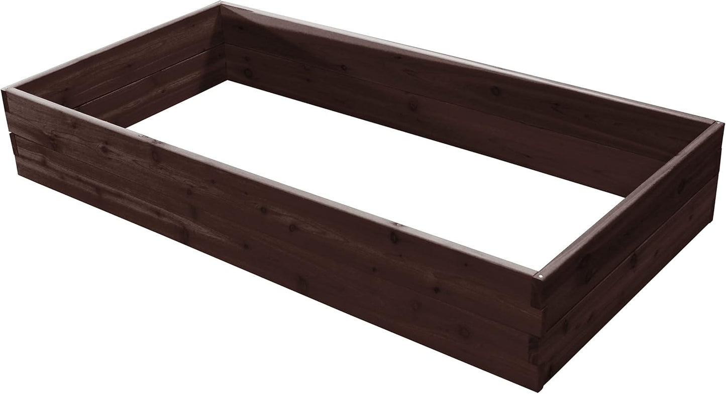 Red Cedar Wood Raised Vegetable Garden Bed - Amish Made in USA (11" Double Raised Bed, Walnut Stain)