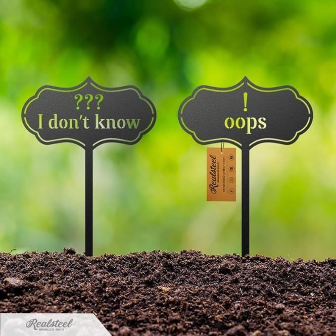 RealSteel - Seed & Plant Markers - Indoor/Outdoor Herb Garden Stakes - Elegant Fruit/Vegetable Seed Labels - Durable Plant Tags for Pots - Classy Design for Farmhouse/Greenhouse (Kale)