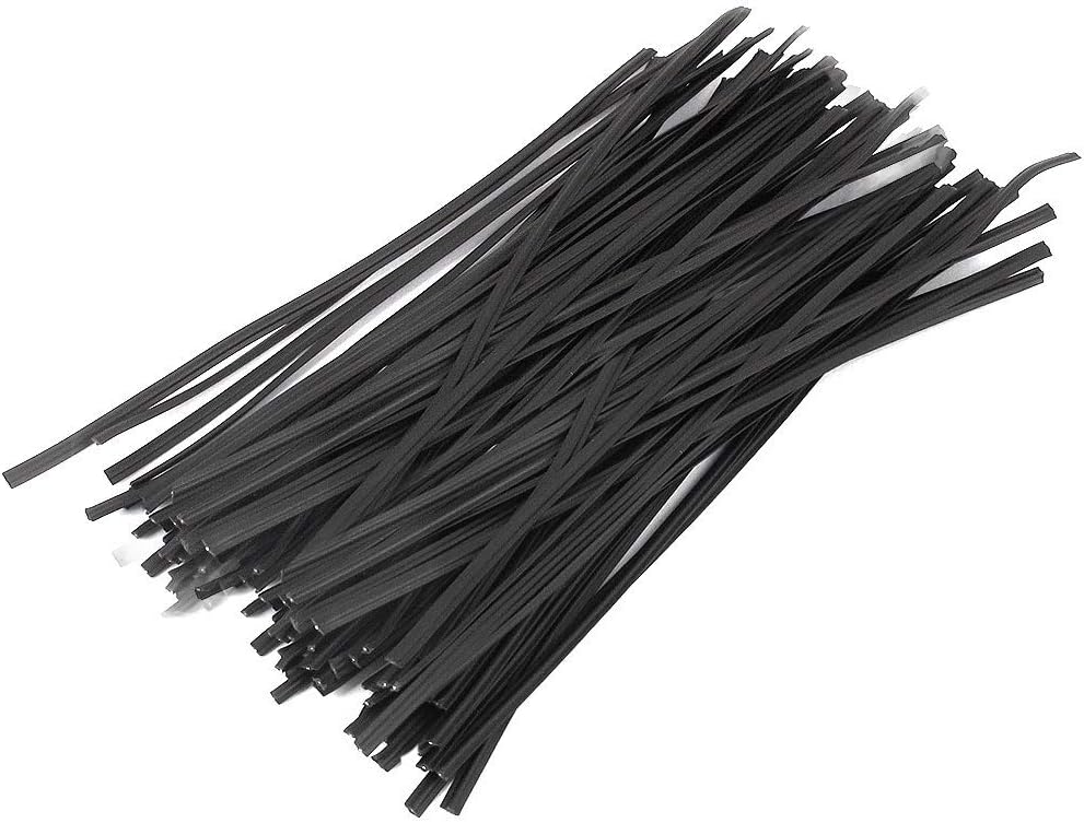 Plastic Black 6" Twist Ties, Reusable Cable Ties,Long Garbage Bag Twist Ties, Trash Bag Coated Ties, Twisty Ties for Organizing, Plant Hollding, Office, Christmas Tree (500 Pcs/6 inch)