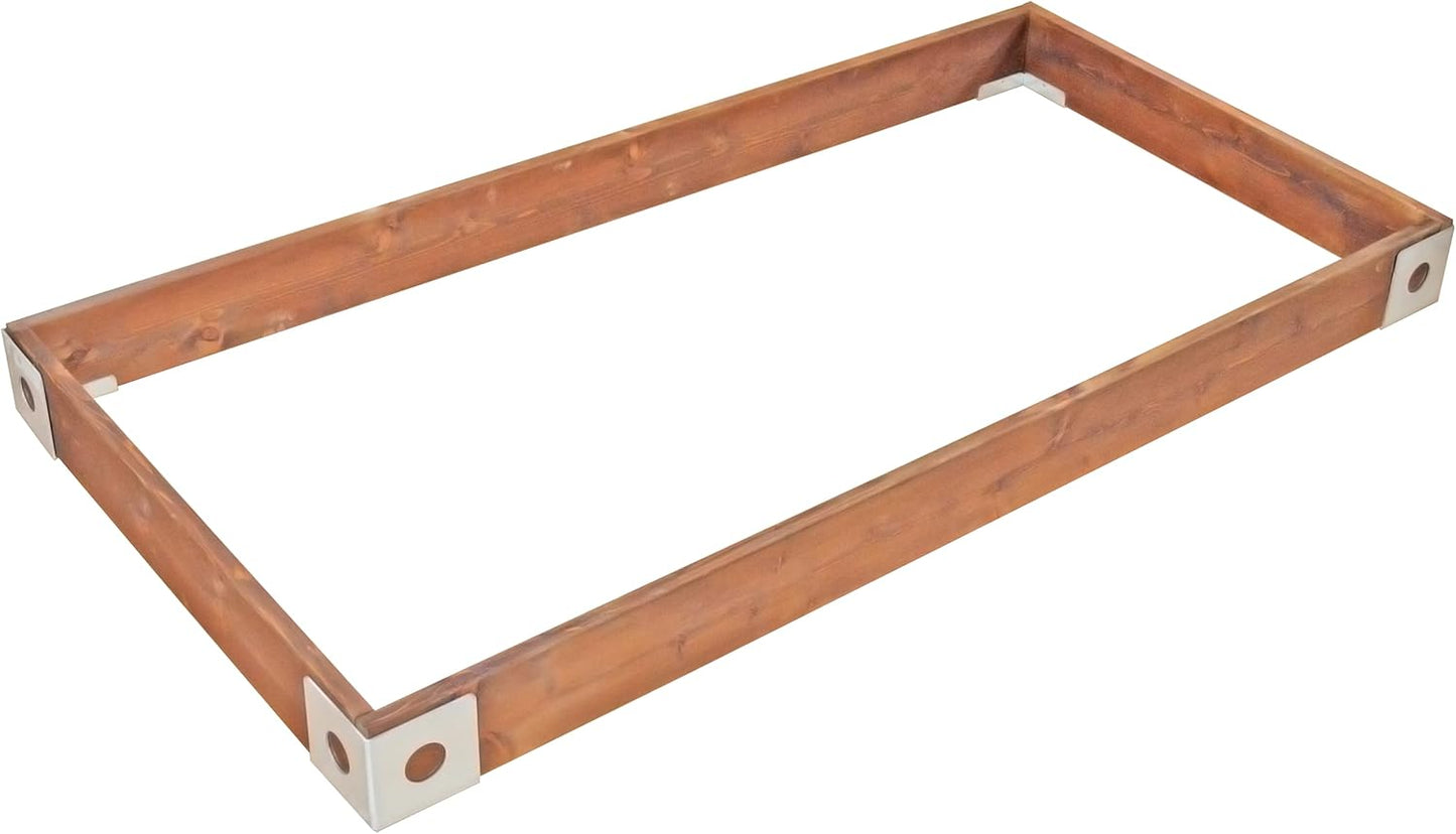 Red Cedar Wood Raised Vegetable Garden Bed - Amish Made in USA (5.5" Raised Bed with Decorative Corners, Cedar Stain)