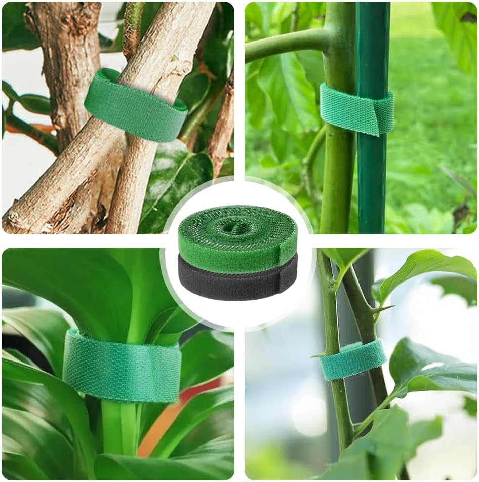 Reusable Plant Ties Tape for Climbing Plants, Garden Ties Tomato Plant Supports, Adjustable Garden Twine & Twist Ties Plant Ties for Outdoor Indoor Plants Stakes Gardening Supplies (Yellow, 5 Rolls)