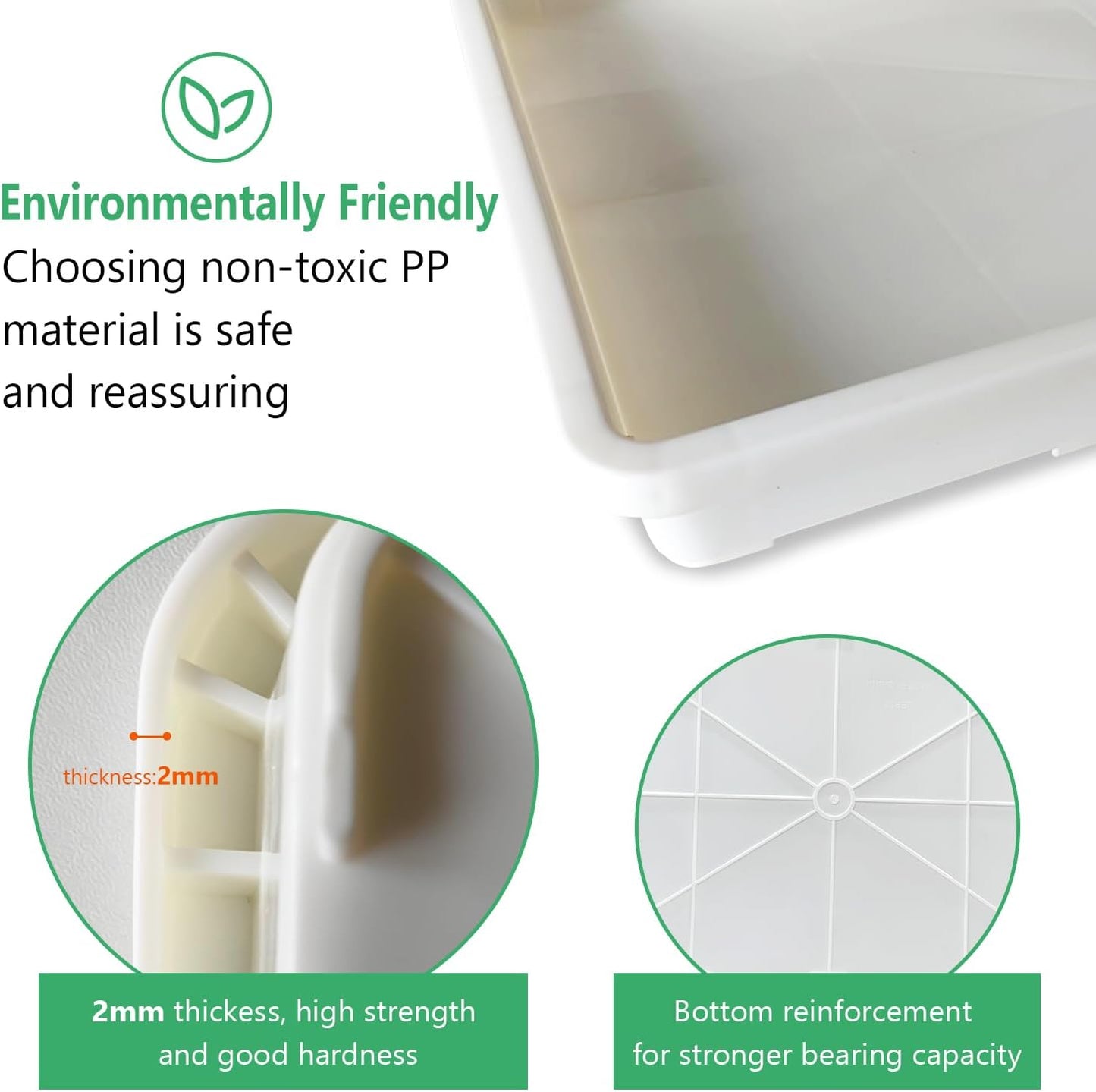 5 Pack Nursery Pot Tray, Carrying and Holding Plant Tray for Pot 24 Cell Carrying Holder Drainage Watering Plant Tray (White)