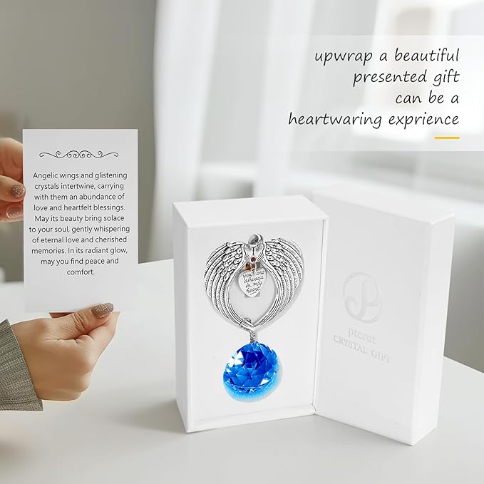 Memorial Gifts for Loss of Loved One Unique Sympathy Gifts Rainbow Sun Catcher Indoor Window Hanging Crystal Prism Grief Bereavement Gifts Ideas for Who Loss of Mom Dad (Navy Blue)