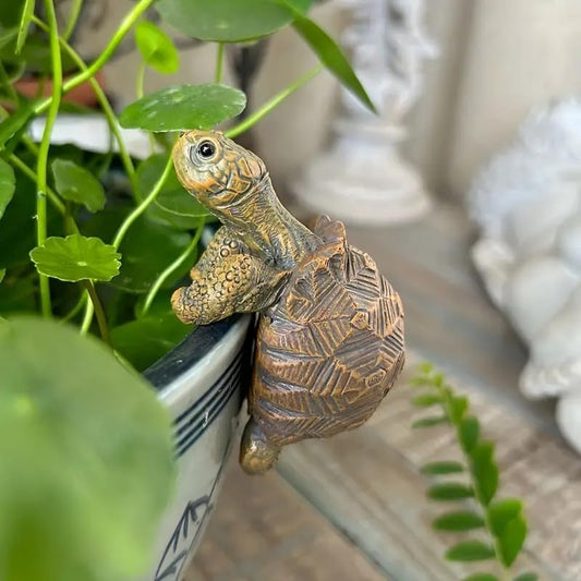 Resin Turtle Planter Hanger, Fun Garden Ornament, Outdoor Decor, Home Decor, Artistic Craft for Your Garden