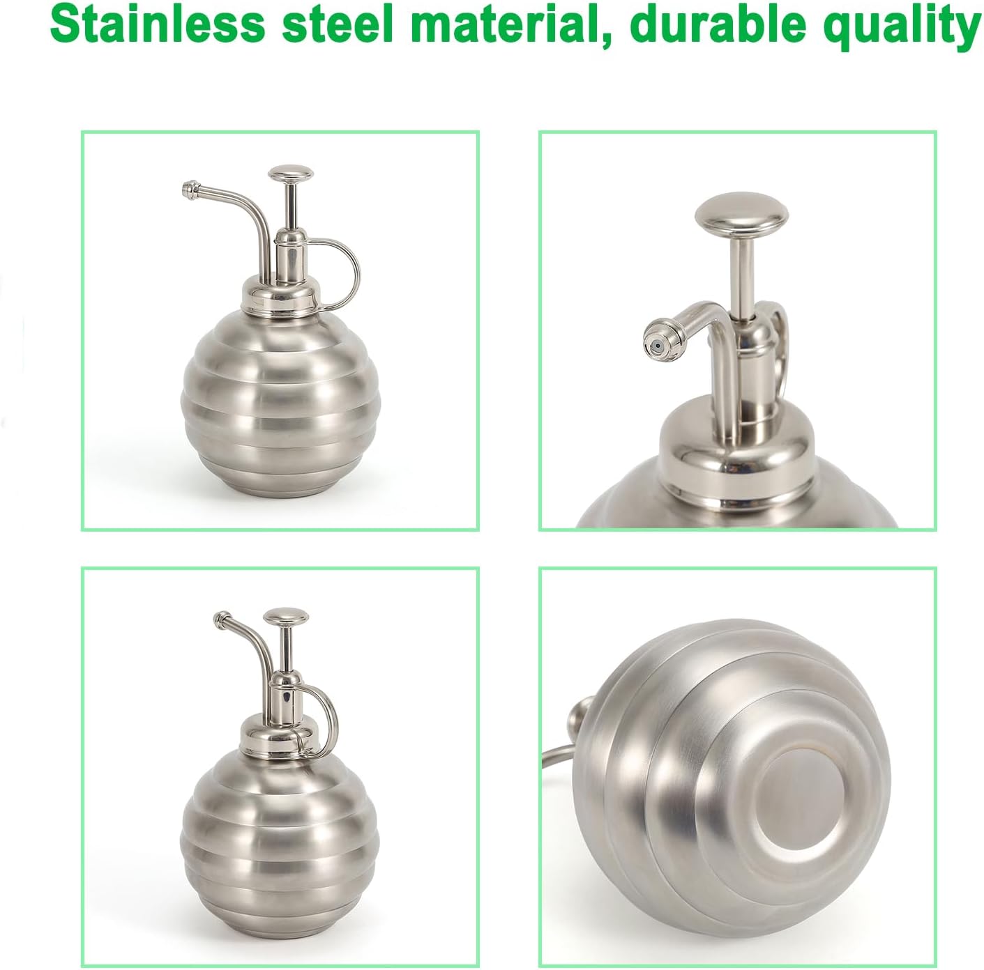 Plant Mister Spray Bottle, 500ml/17oz, Vintage Style Water Sprayer (Silver, 17OZ)