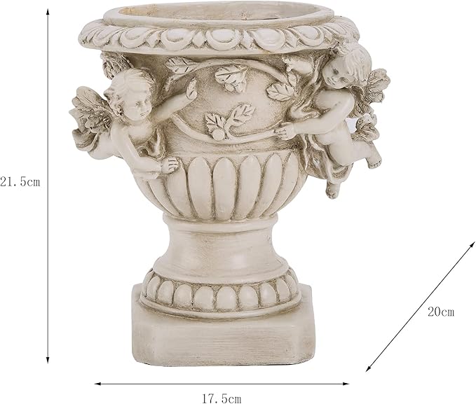 Cherub Angel Planters, Cherub Planter Flower Pots with Drain Hole for All House Plants, Patio Yard Decor, Polyresin, 8.46" H