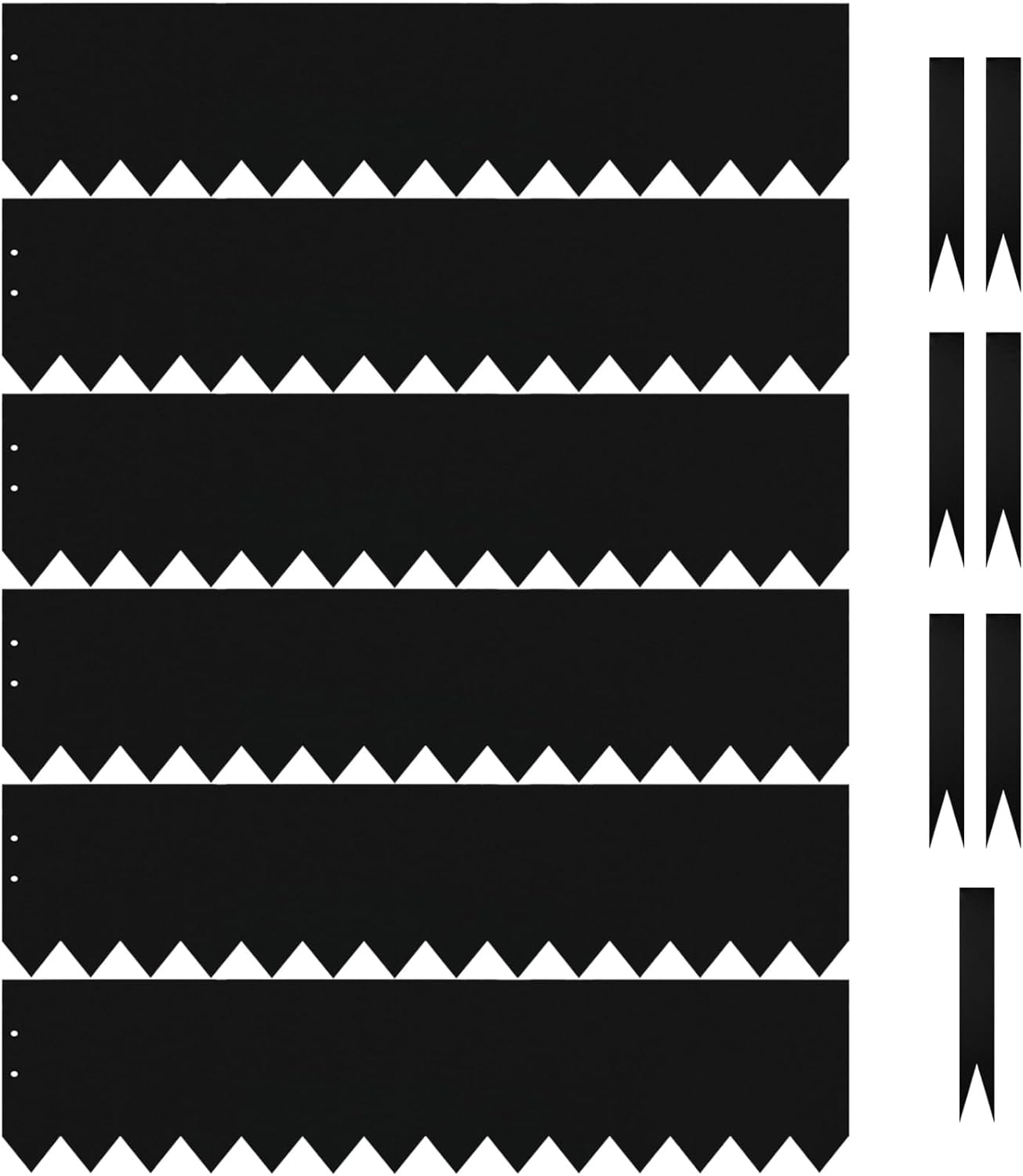 10 Inch Metal Landscape Edging, Heavy Duty Galvanized Steel Garden Edging,6 Pack Steel Landscape Edging with 7 Clips for Lawn, Flower Bed, Yard (Black)