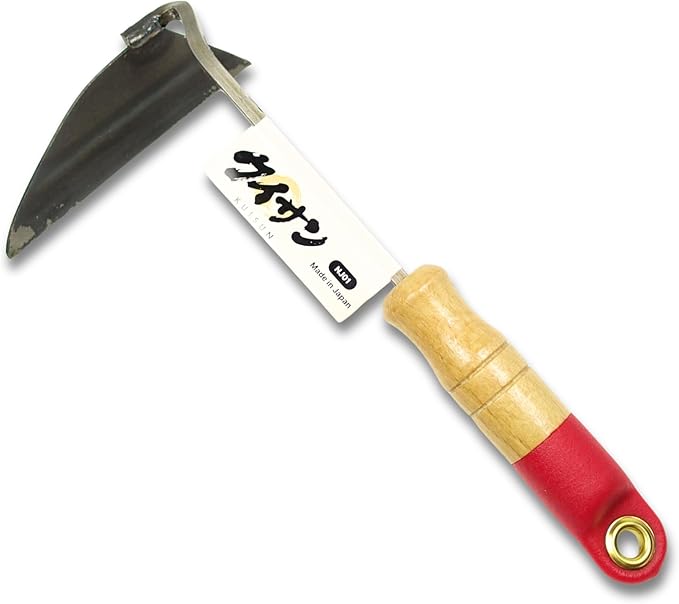 Japanese Weeding Sickle Nejiri Gama - 11 inch Compact & Sharp Hand Hoe for Effortless Weed Removal in Gardening