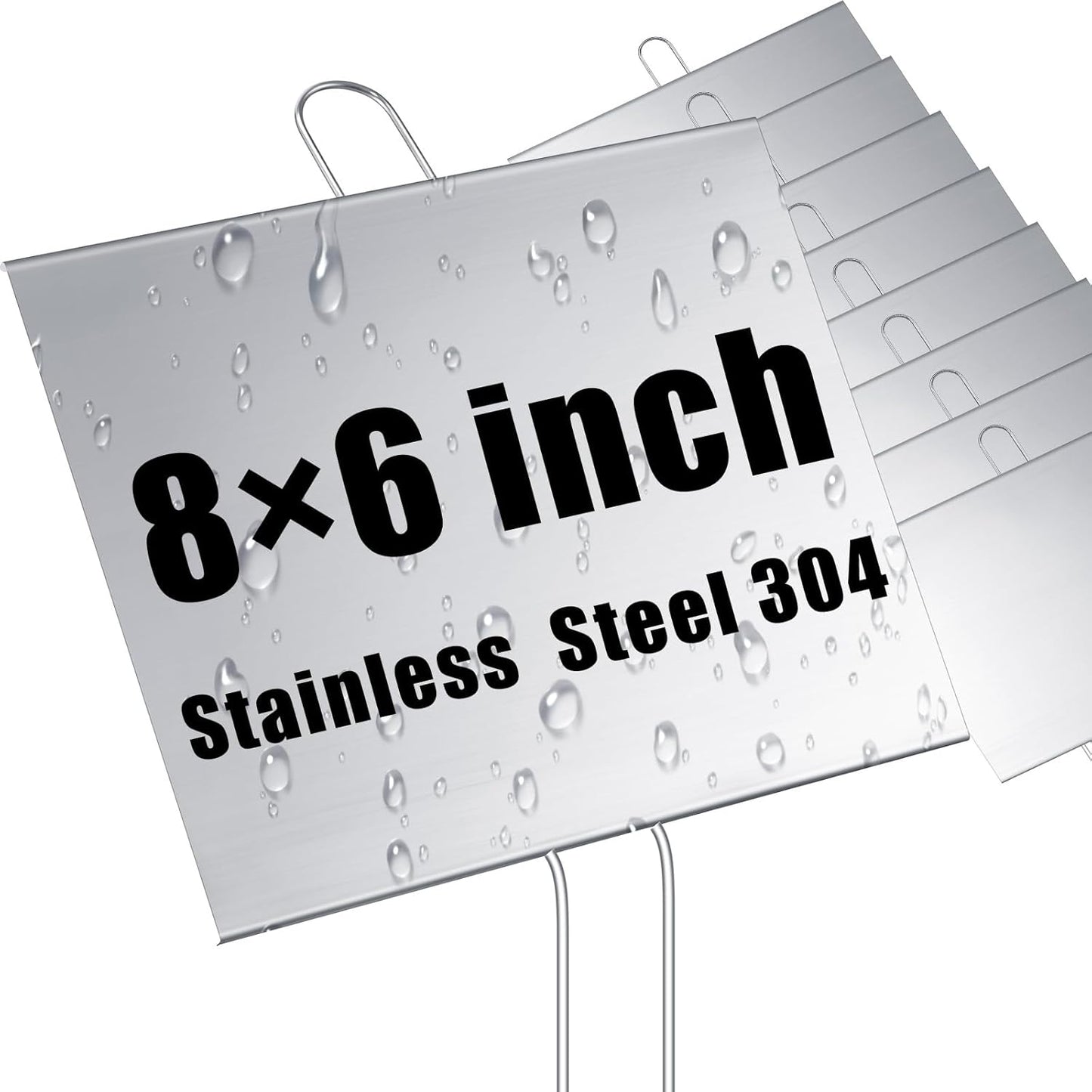 Landhoow 12 Pcs Large Garden Plant Markers Metal Plant Labels Sign 6'' x 8'' with 13'' Stake Weatherproof Waterproof Garden Sign for Outdoor Seedlings Herbs Vegetable Greenhouse, Gold