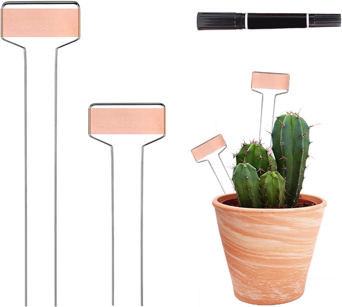 30-Pack Copper Plant Markers Metal Plant Labels 6in&10inch Plant Markers for Outdoor Plants, Garden Markers Plant Labels for Seedlings Herbs Flowers Vegetables Tree Tags Gardening Gifts