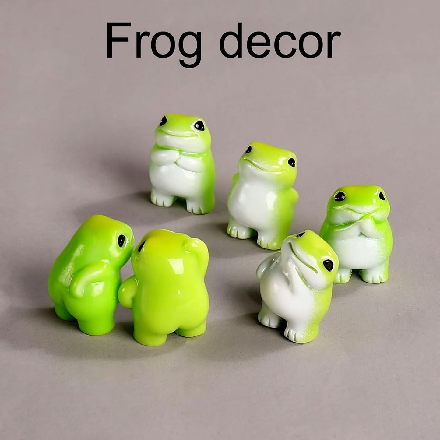 Set of 6 Mini Resin Animals Frogs Figurines,Living Room Bathroom Bedroom Kitchen Office Desk Bookshelf Farmhouse Car Garden Decor Miniature Frog Statue Decoration Outdoor Bonsai Fish Tank Accessories