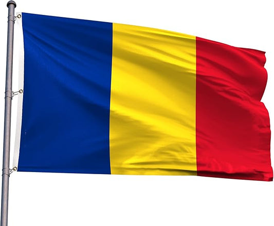 Romania Extra Large Flag 6x10FT Giant Romanian National Polyester Banner With 3 Grommets Fade Resistant Vivid Color For Patriotic Festival Events Party Decoration (Romania, 6x10FT)