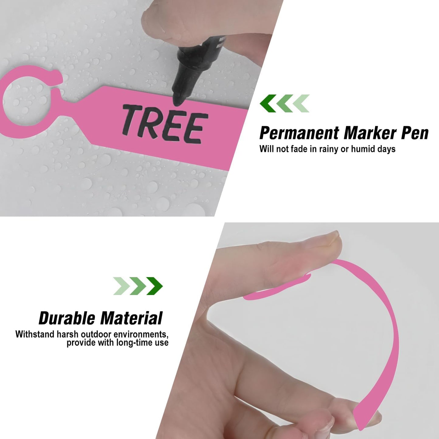 Plant Labels Yuanling 100Pcs Plastic Waterproof Plant Tree Tags Nursery Garden Markers for Indoor Outdoor Gardening Plants Vegetables Flowers Potted (Pink Color with 1 Marker Pen)