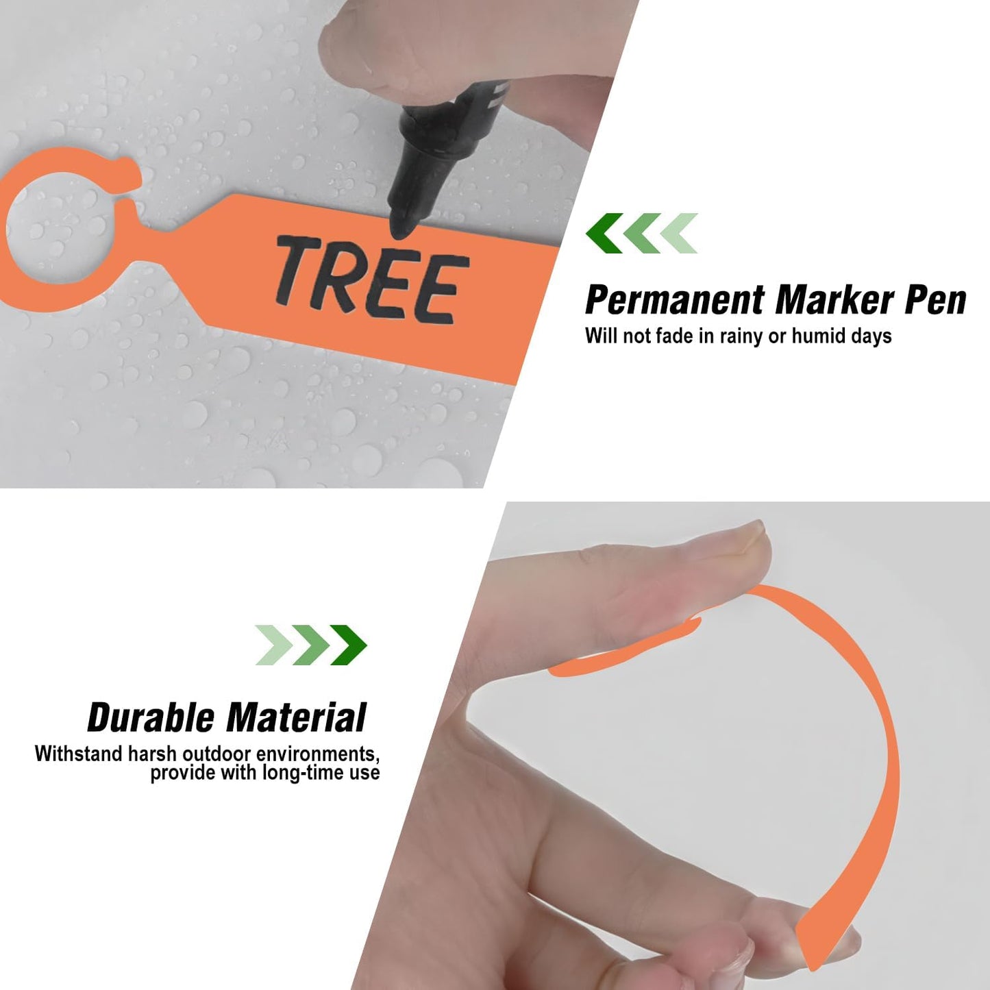 Plant Labels Yuanling 100Pcs Plastic Waterproof Plant Tree Tags Nursery Garden Markers for Indoor Outdoor Gardening Plants Vegetables Flowers Potted (Orange Color with 1 Marker Pen)