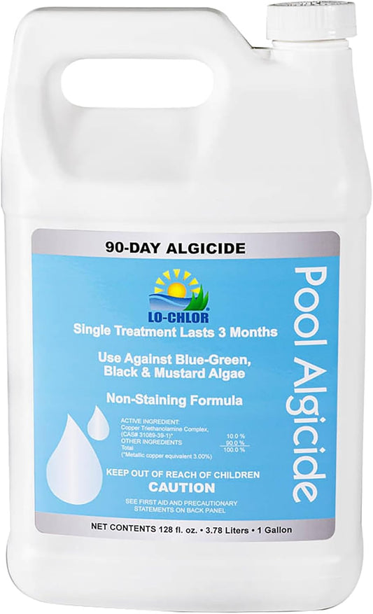 Pool Algaecide for Swimming Pools -Single Treatment Lasts 3 Months, Effective Algaecide for Pool with Unique Organo-Copper Complex - Black, Mustard, and Green Algae Killer for Pools (128 Oz)