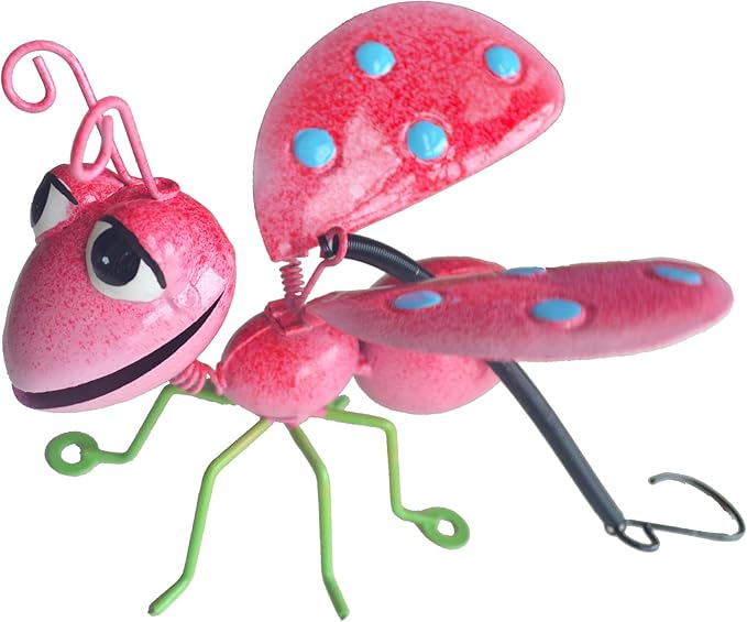 GIFTME 5 Outdoor Wall Decorations,Ladybug and Mantis Metal Outdoor Decor,Set of 2 Metal Yard Art-Perfect Garden Lover Gifts