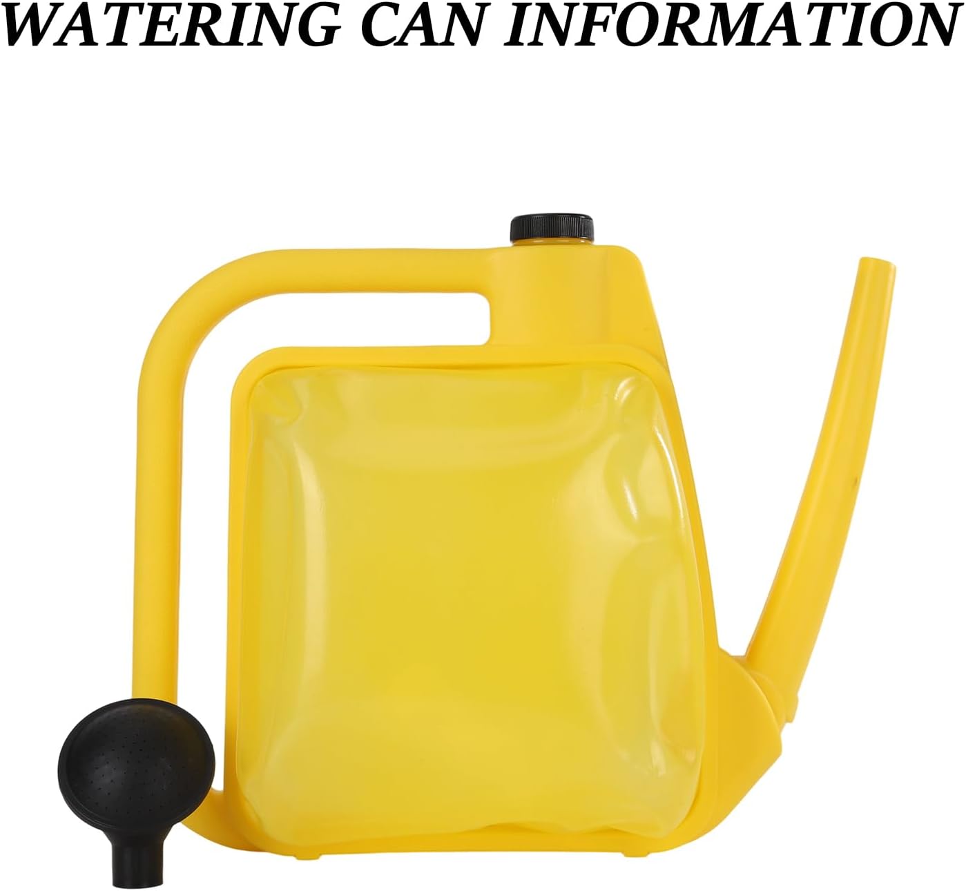 Watering Can 1.6Gal Transparent Plastic with Comfort Grip Handle for Indoor & Outdoor Plants (Yellow)
