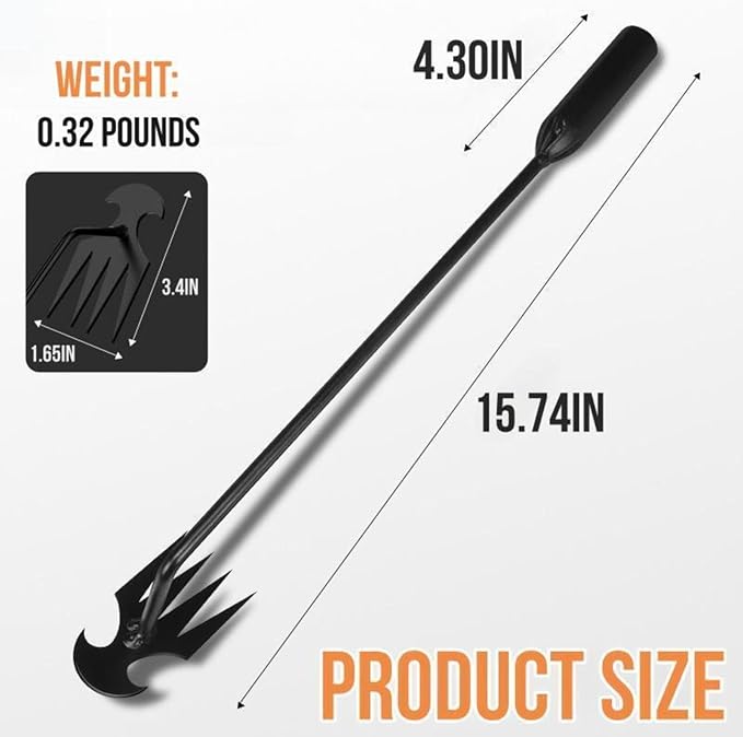 MOTEERLLU Weeding Artifact Uprooting Weeding Tool Gardening, 4-Claw Manganese Steel Weed Puller Garden Hand Weeder Tools, Weed Picker Grass Remover Tool