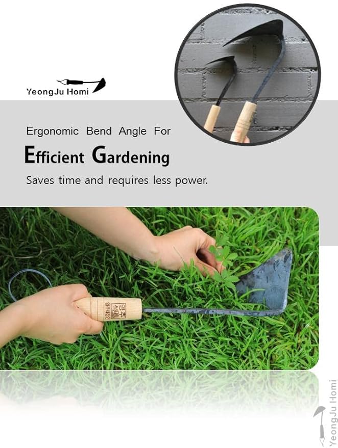 Original Hand Hoe with Hanging Loop & Mini Homi Made by Korean Master Blacksmith Seok NOH-KI (Standard Plus Mini)