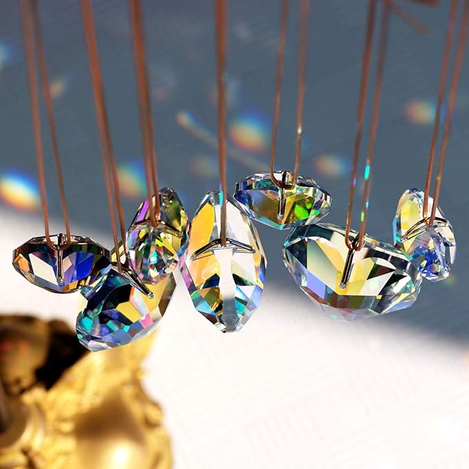 Crystal Heart Prisms Suncatcher Pendant AB Color for Windows, Garden Hanging Decor, Rainbow Maker Crystal Ornament 30/45mm Set of 7