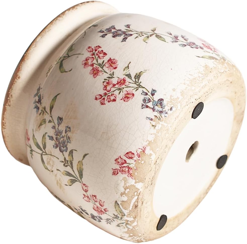 Flower Pots, Vintage Planters for Indoor Plants, 6.29'' Plant Pots with Drainage, Ceramic Pots for Plants, Vase & Planters, Indoor Planter for Home, Fall Decor, Purple Red