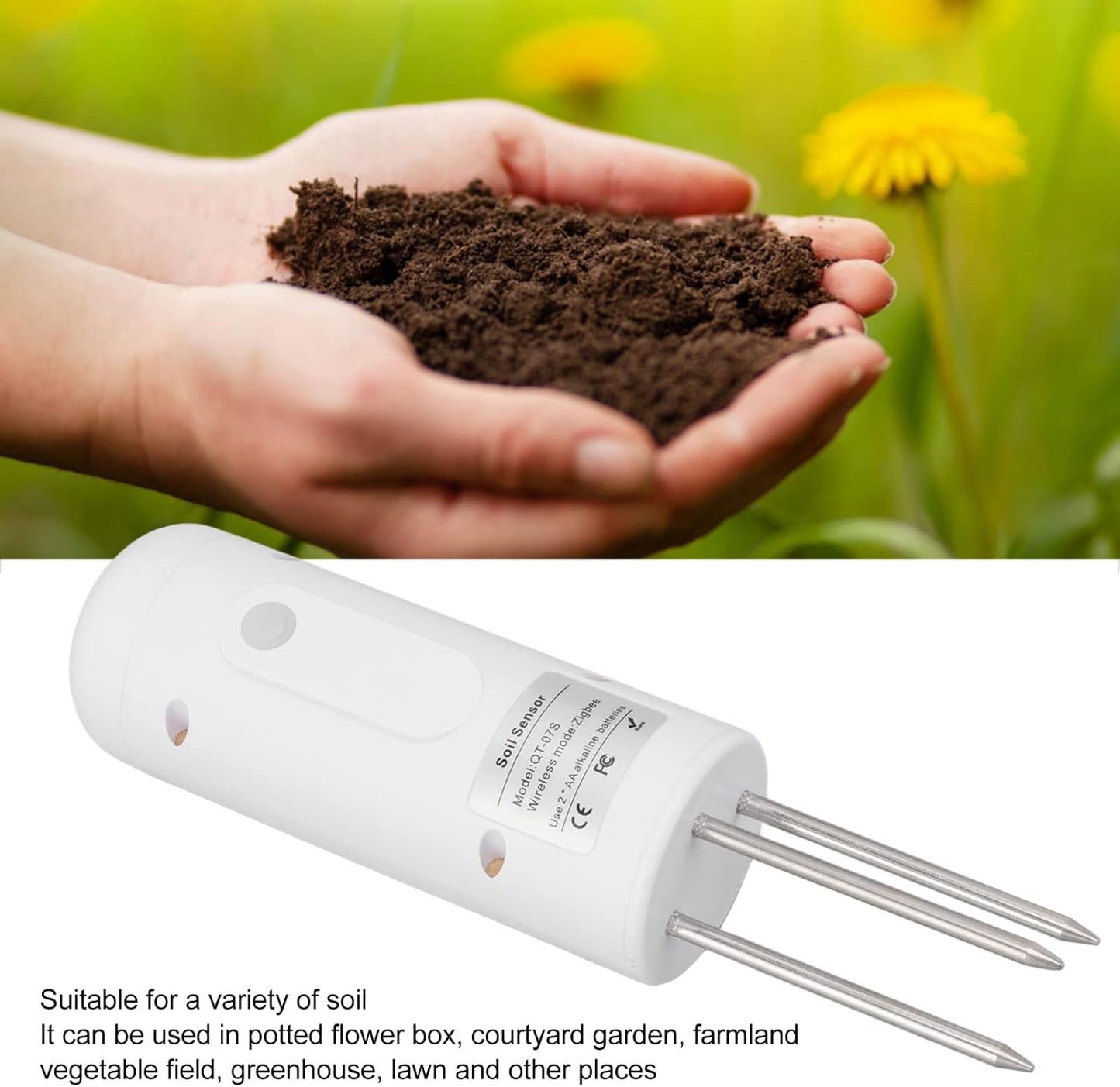 Plant Monitor Soil Test Kit,Flower Care Soil Tester for Zigbee Smart Plant Intelligent Sensor Plants Detector Bluetooth Monitor for Light Fertility Temperature
