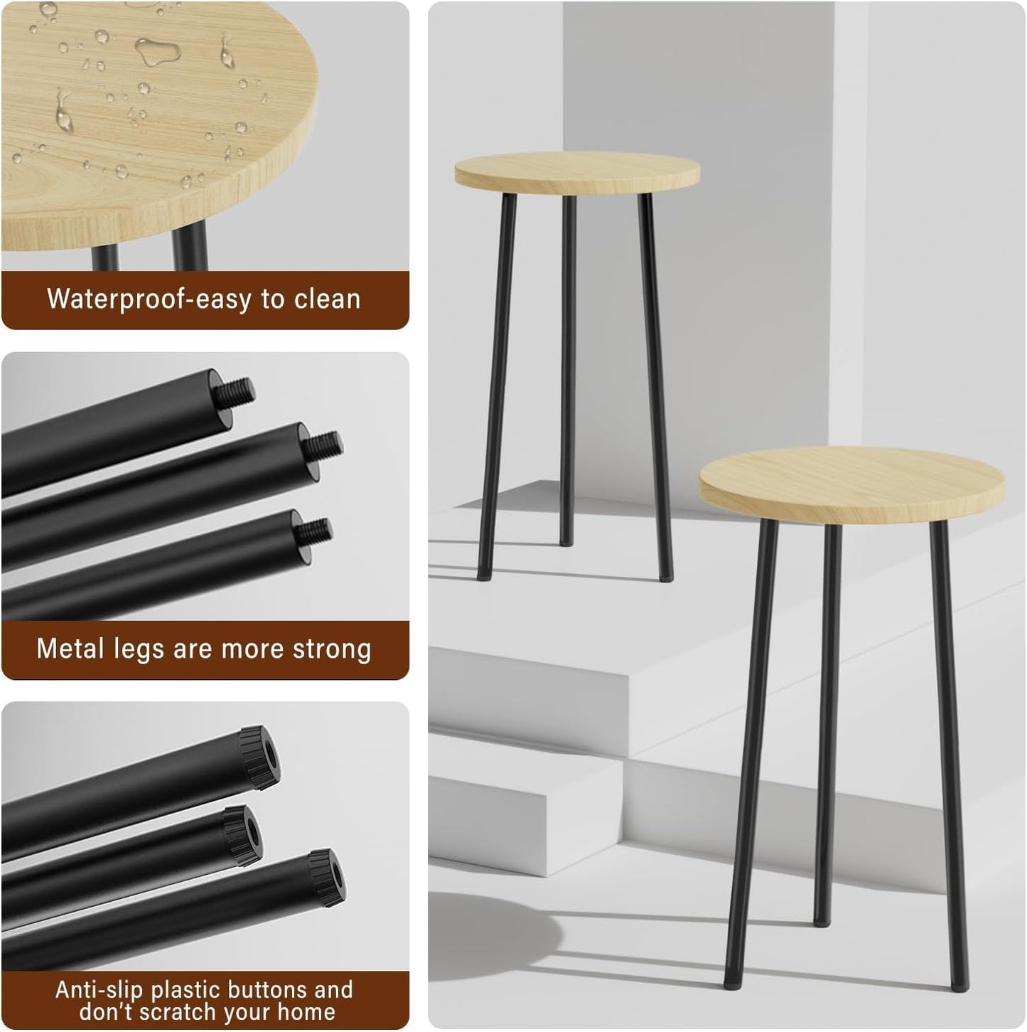 Plant Stand Indoor Outdoor: 2 Pack Indoor Plant Stand 20'' Convertible Multi-purpose Holder - Mid Century Modern Decor - Tall Plant Table for Living Room/Balcony/Garden/Patio