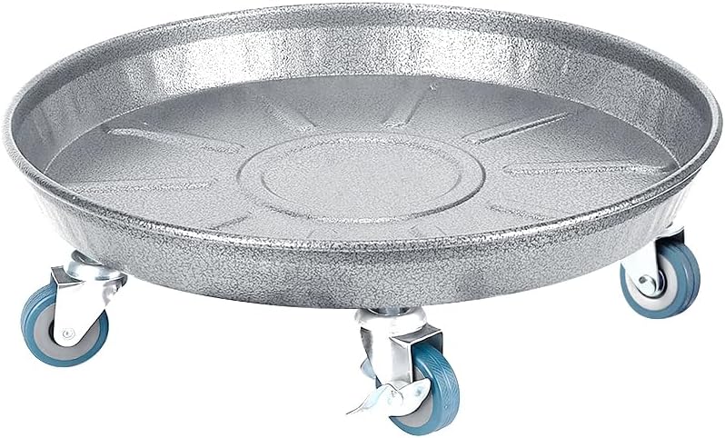 Plant Caddy with Wheels, Heavy Duty Plant Stand with Universal Wheels (16 inch, Silver)