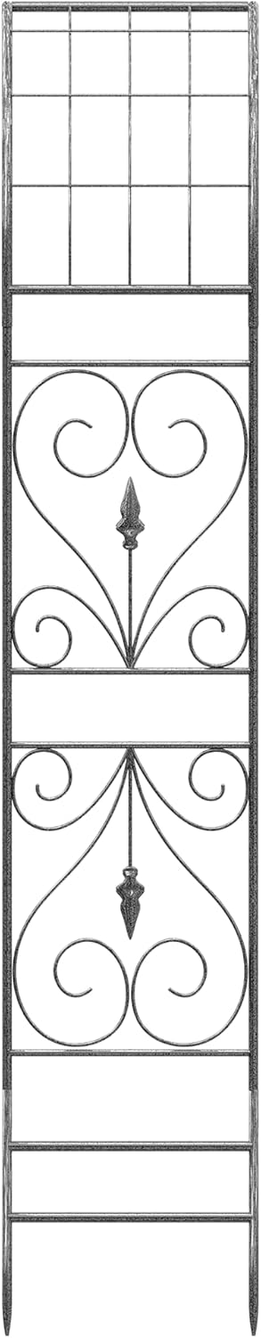 Jardineer Metal Garden Arbor,104.3-Inch Tall,Flat-Top Wrought Iron Outdoor Archway,Heavy-Duty Trellis for Climbing Plants,Perfect for Backyard Garden Entrance,Designed for Roses and Wisteria (Silver)