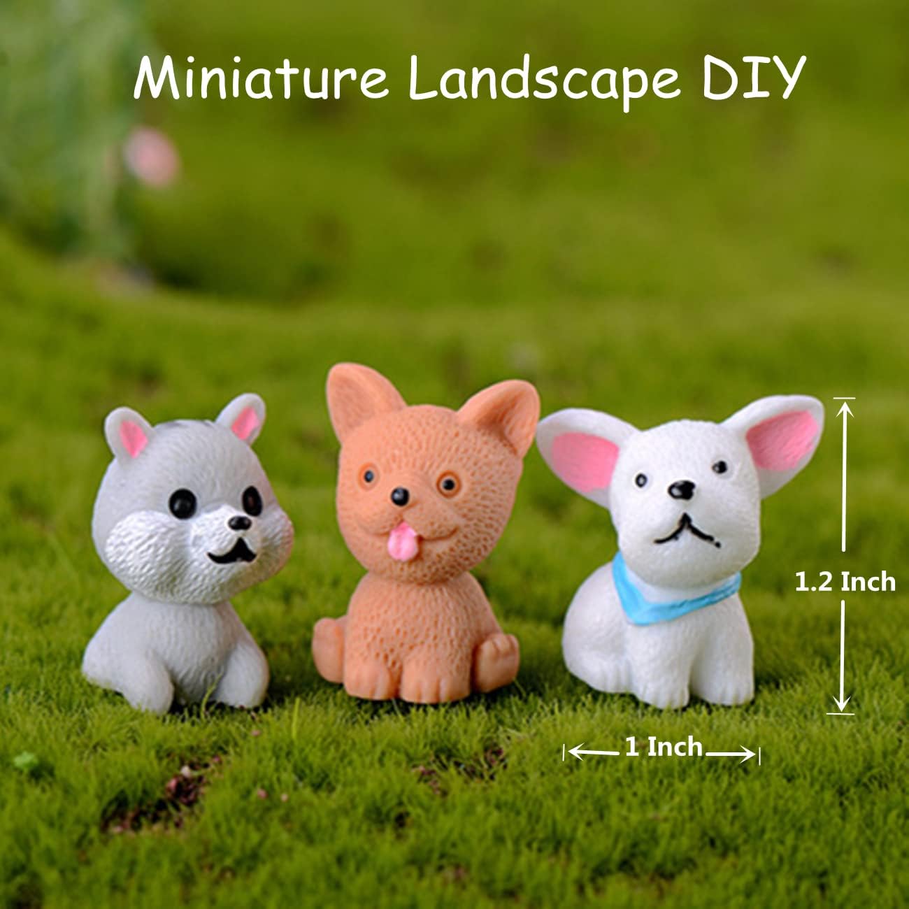 LONCESS Fairy Garden Accessories, 12 Pcs Dog Miniature Figurines, Realistic Animals Dog for Fairy Garden, Miniature Terrarium Crafts,Ornament for Home Office, Cake Toppers，Car Decor，Tabletop Decor