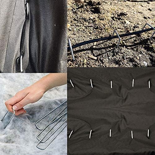 200 Pack 12" Garden Stakes Pins,Heavy Duty Garden Landscape Staples Stakes Pins Galvanized Landscape Fabric Staples Sod Ground Staple for Anchoring Weed Barrier Fabric