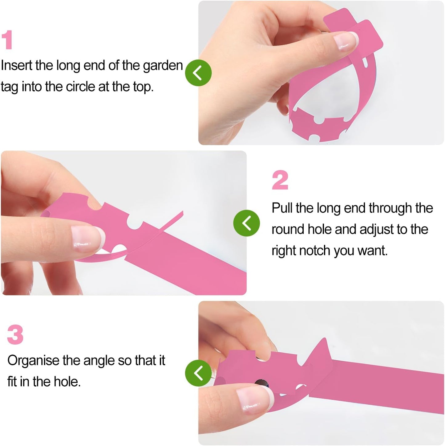 Plant Labels Yuanling Plastic Plant Tree Tags Wrap Around Hanging Tags Nursery Tree Markers Adjustable Garden Labels for Indoor Outdoor Gardening Plants (Pink)