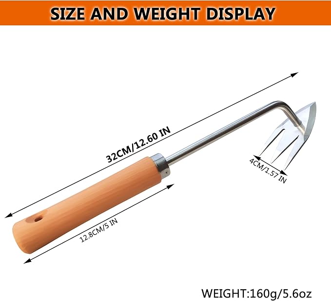 SHANFEEK Weed Puller with M-Shape Claw Weeding Artifact Uprooting Weeding Tool Dandelion Puller Tool Gardening Hand Tools Weed Remover Tool for Yard with Hard Solid Wood Handle(M-Type)