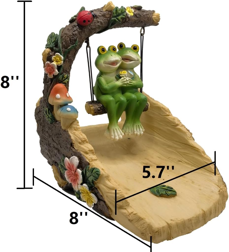 Frogs On The Swing Gutter Guardian Rain Downspout, Animals Outdoor Statue Gutter Downspout Extension Garden Decoration, Downspout Extender Diverter Splash Block for Courtyard and Patio